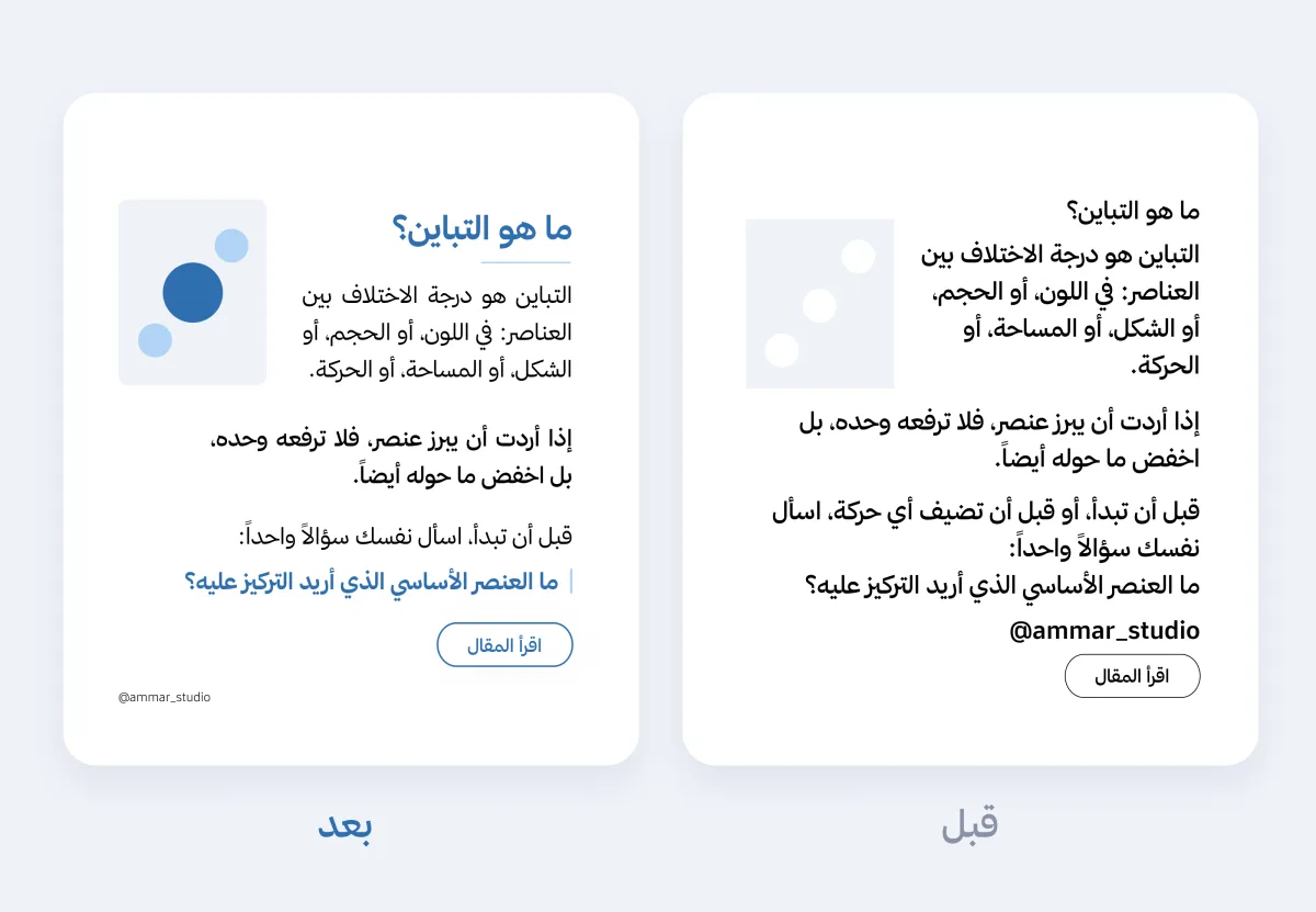 العناصر نفسها بدرجات بروز مختلفة